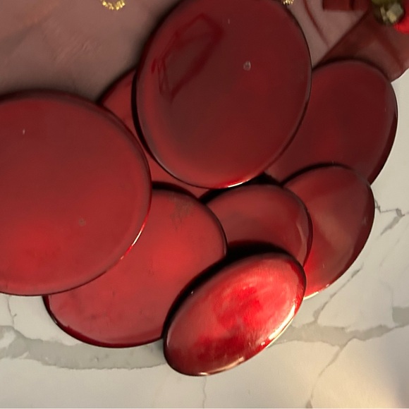 Jewel toned napkin rings Bordeaux place mats and coasters - Picture 5 of 6